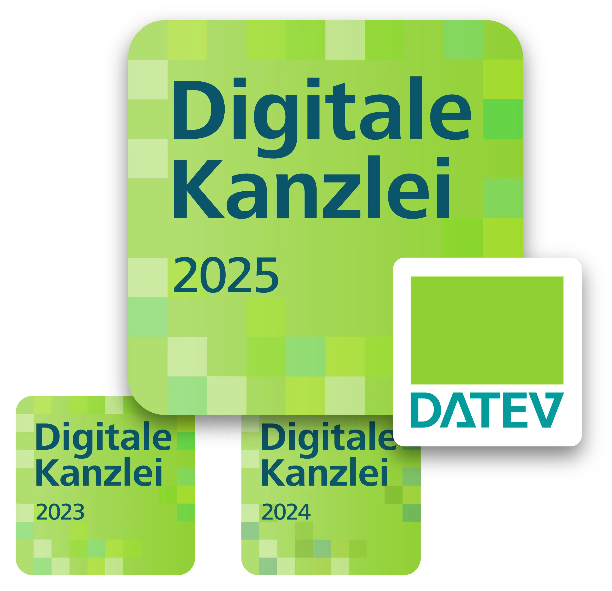Auszeichnung Logo DATEV für digitale Kanzlei 2025.