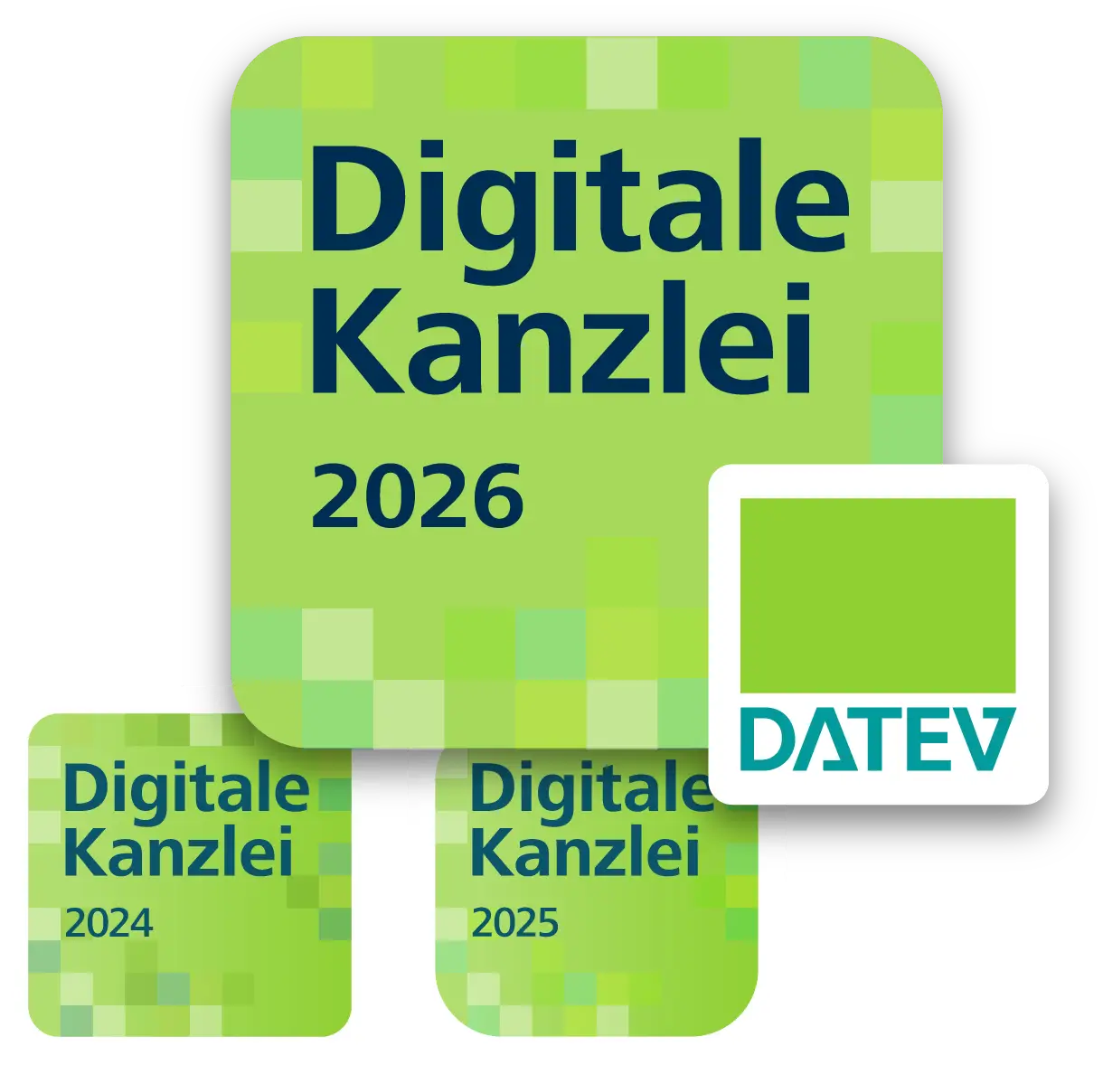 Auszeichnung Logo DATEV für digitale Kanzlei 2025.